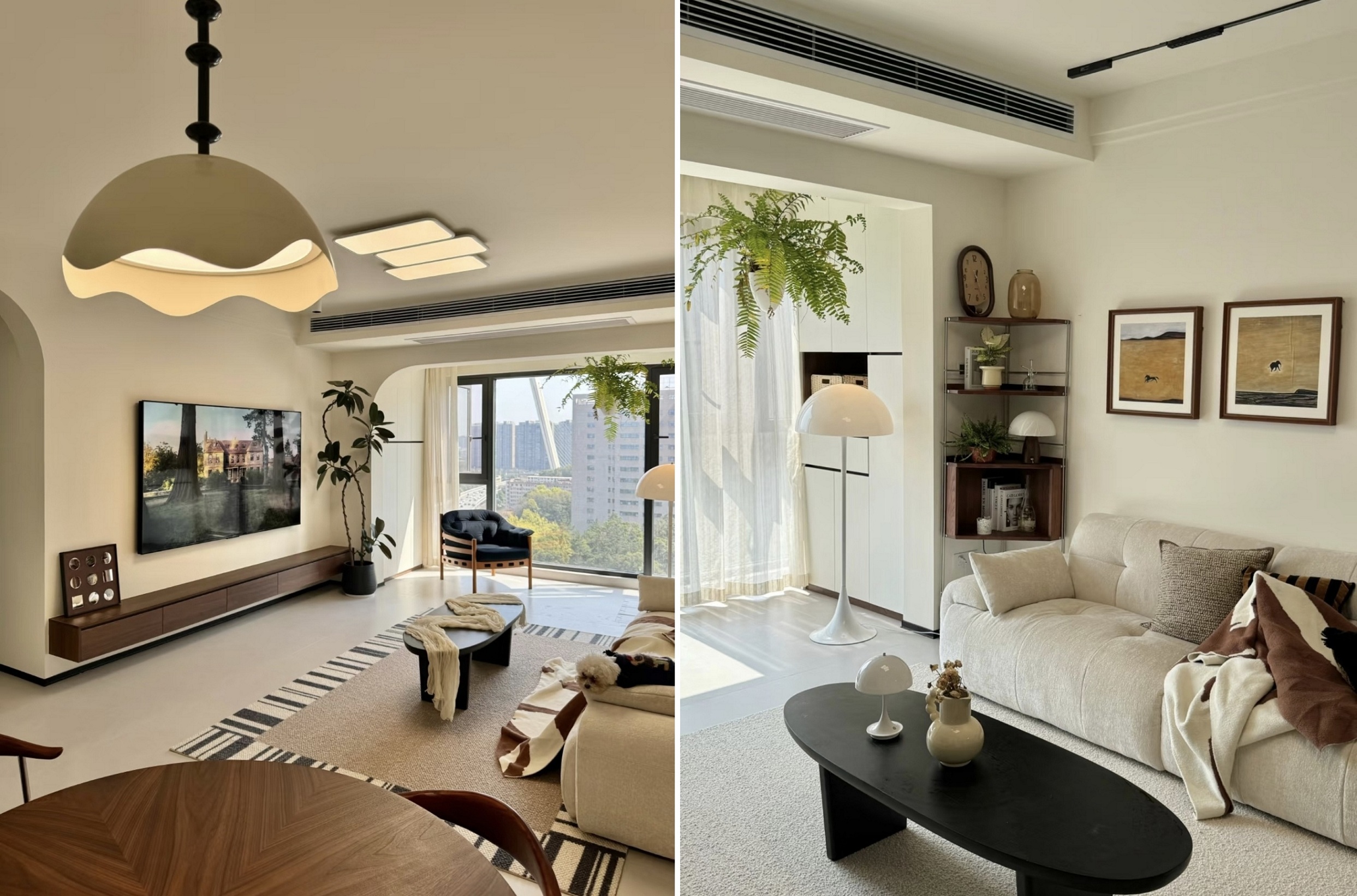 An impressive black, white, and coffee color scheme